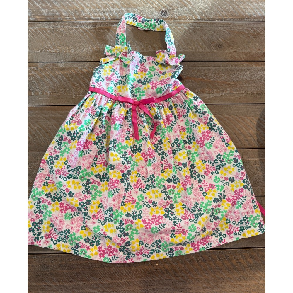 Blueberi Boulevard White Floral Halter‎ Dress Girls 5 Spring Whimsical